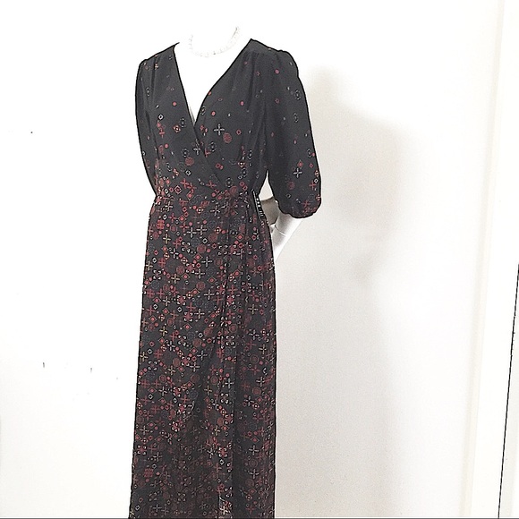 🥳HP🆕Gorgeous Satin Express Wrap Dress Hi-Low 3/4Sleeve | Medium || HOST PICK - Picture 5 of 15